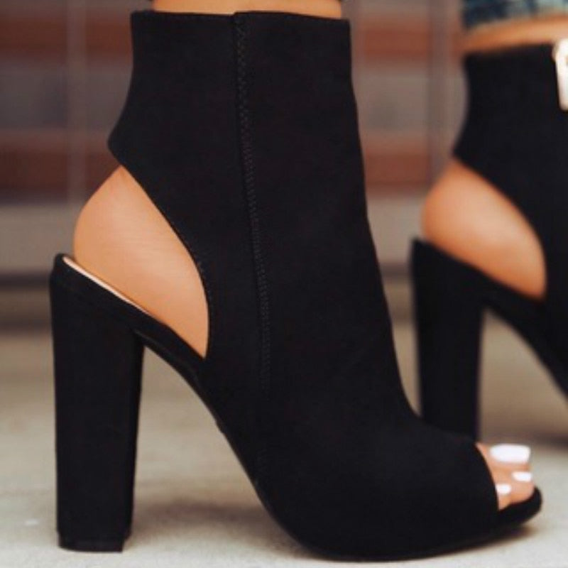 High Heels Zipper Ankle Boots